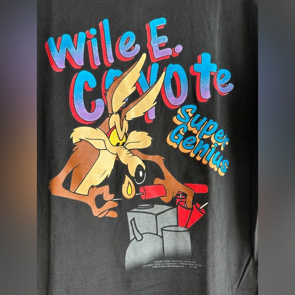 Vintage Looney Tunes Wile E. Coyote 1993 single stitch Tshirt - Picture 6 of 9